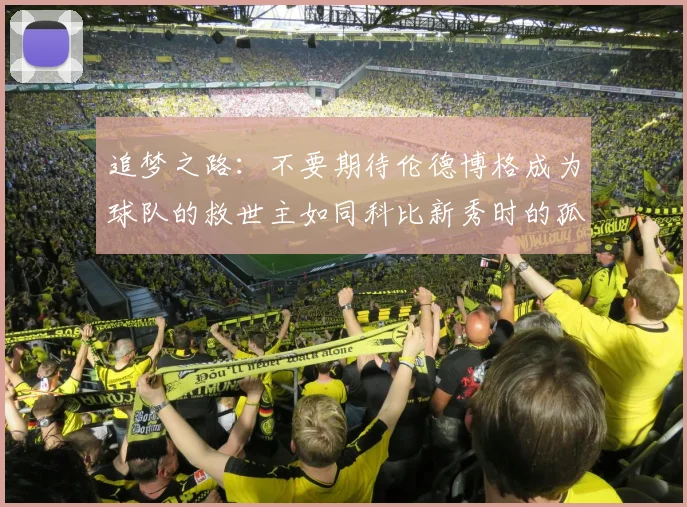 追梦之路：不要期待伦德博格成为球队的救世主如同科比新秀时的孤独奋斗